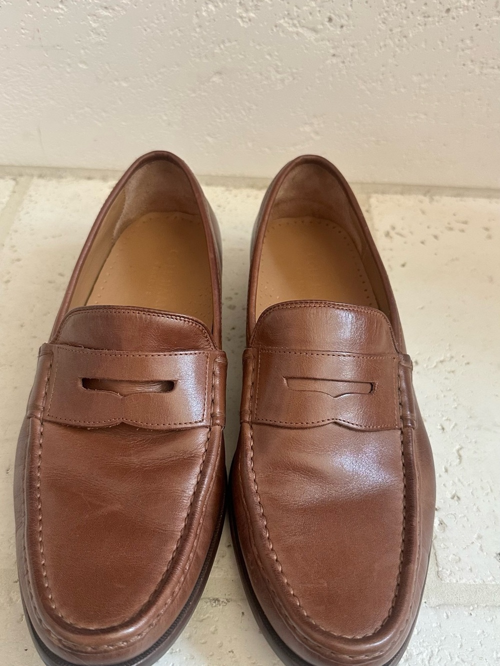 Cole Haan Men's Brown Leather Penny Loafers